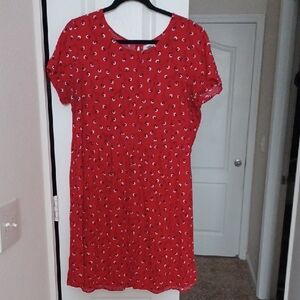 Old Navy Red Dress with Floral Pattern